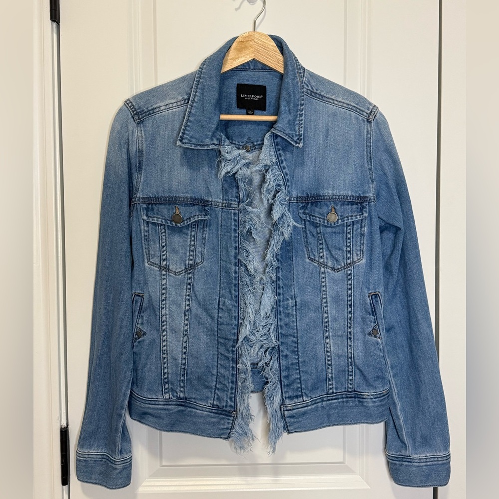Liverpool Light Blue Frayed Jean Jacket